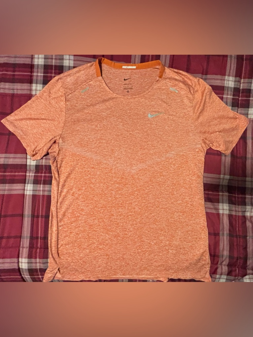 Nike Running Orange Heather Short Sleeve Performance Tee